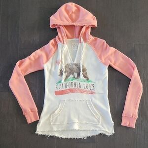 Billabong California Love Pink and White Hoodie